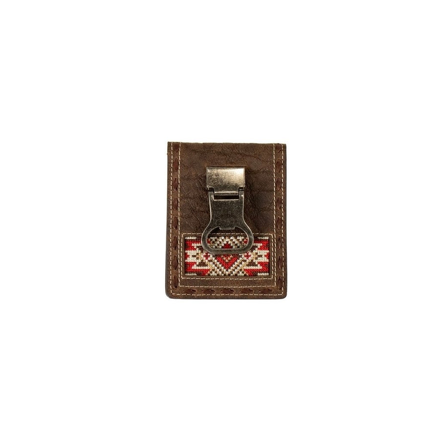 3D Western Wallet Mens Bifold Embroidery Money Clip Brown D250013404 Image 1