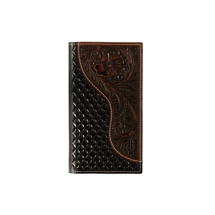 Nocona Western Wallet Mens Rodeo Basketweave Embossed Brown N500046702 Image 1