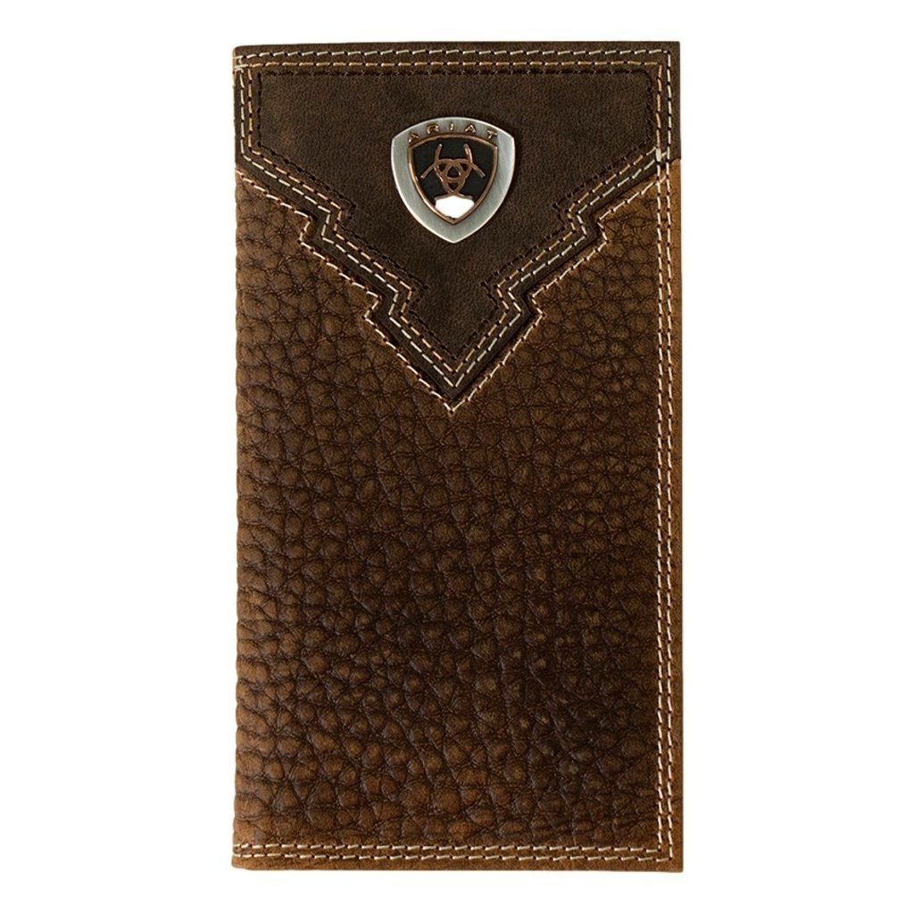 Ariat Western Wallet Mens Rodeo Crazy Horse Logo Brown Rowdy A35620282 Image 1