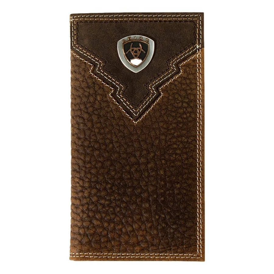 Ariat Western Wallet Mens Rodeo Crazy Horse Logo Brown Rowdy A35620282 Image 1