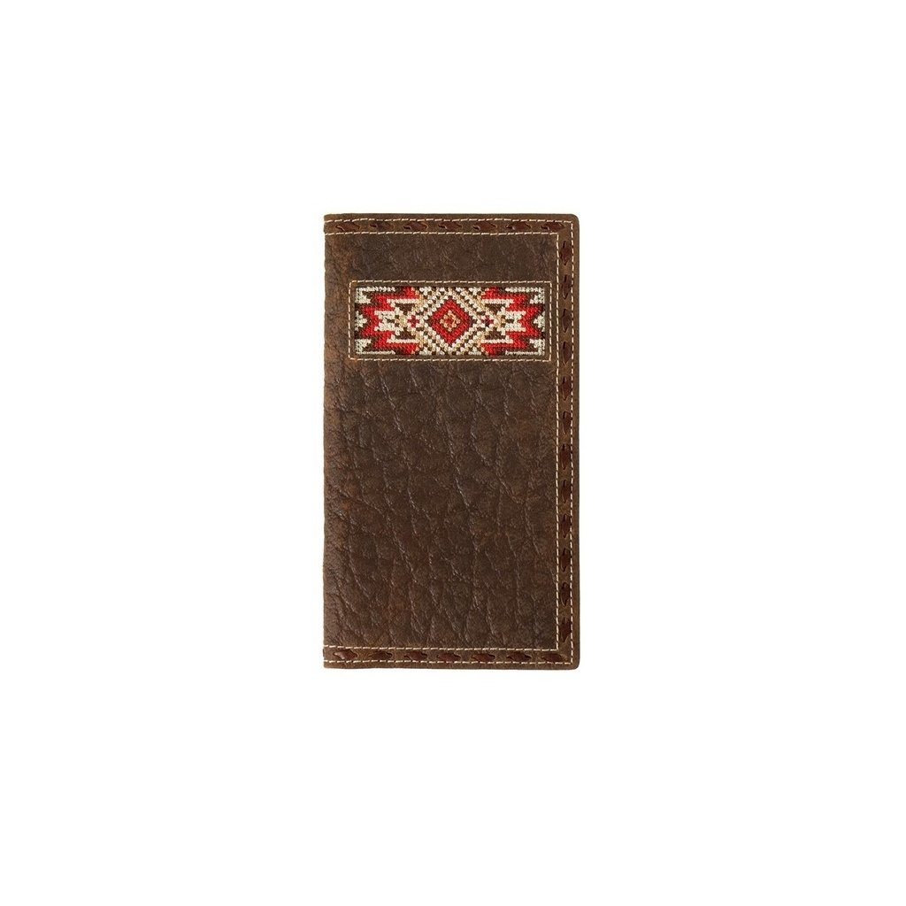 3D Western Wallet Men Rodeo Embroidered Buck Lace Brown Red D250013204 Image 1