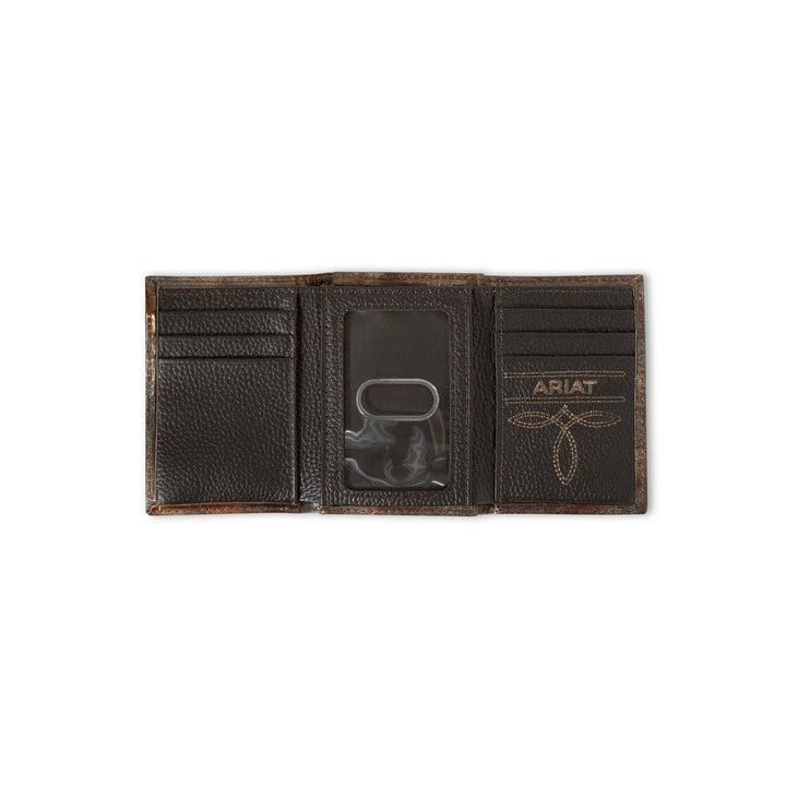 Ariat Western Wallet Mens Trifold Southwest Embossed Brown A3560202 Image 2