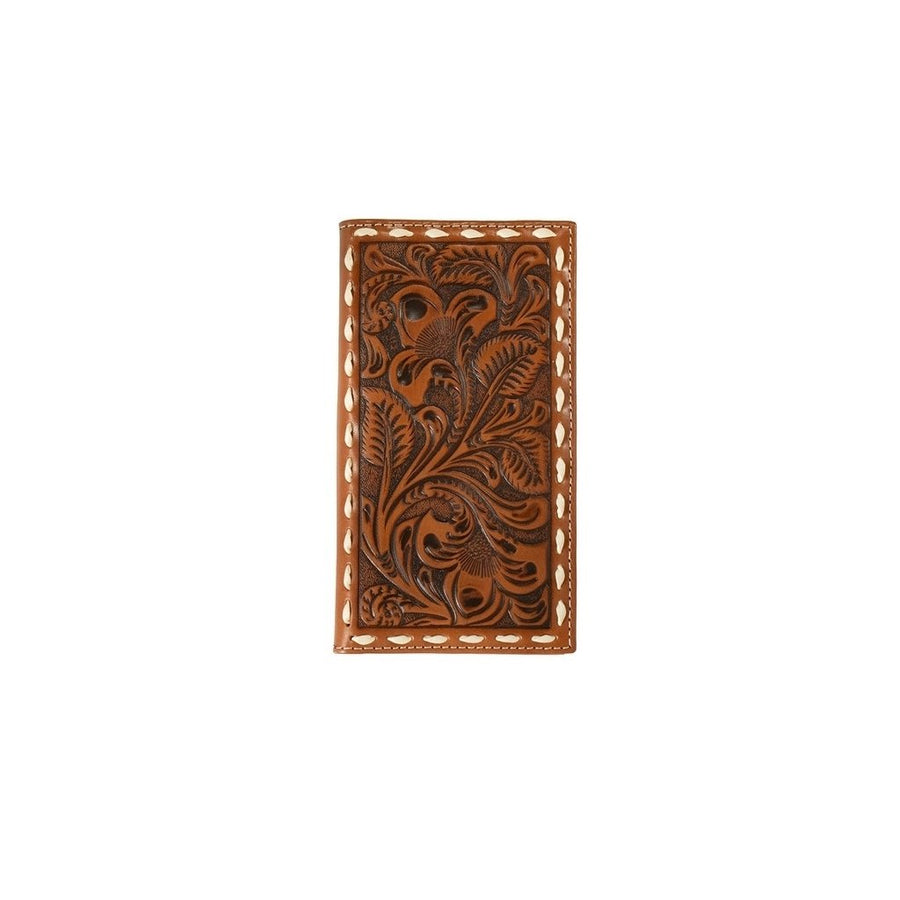 Nocona Western Wallet Mens Rodeo Floral Embossed Lace Tan N500045108 Image 1