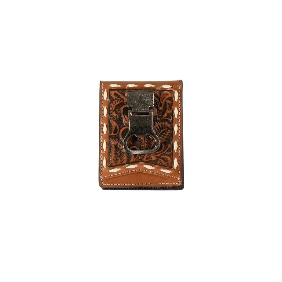 Nocona Western Wallet Men Bifold Floral Lace Money Clip Tan N500045408 Image 1