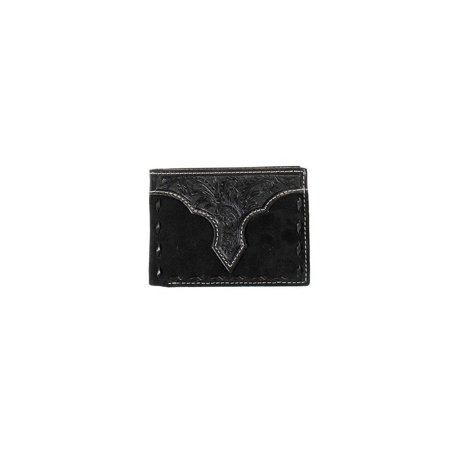 Nocona Western Wallet Mens Roughout Buck Lace Bifold Black N500045001 Image 1