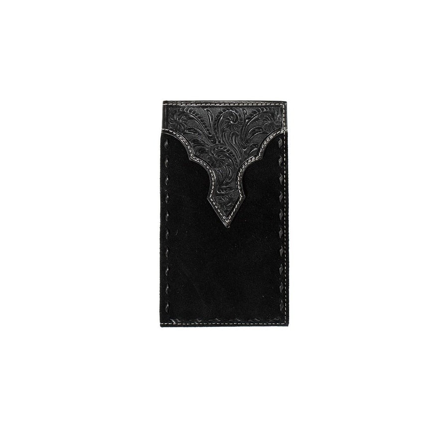 Nocona Western Wallet Mens Roughout Buck Lace Rodeo Black N500044001 Image 1