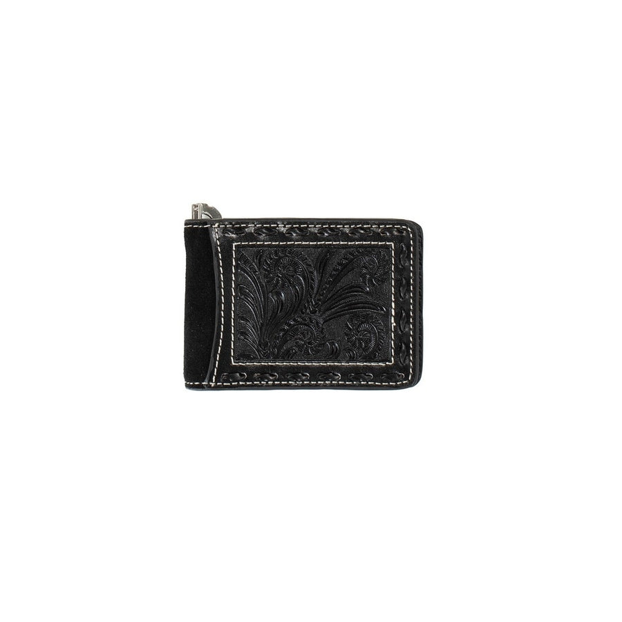 Nocona Western Wallet Men Roughout Buck Lace Slim Fit Black N500047001 Image 1