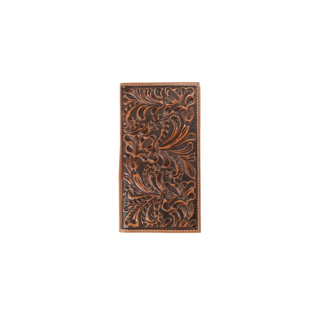 Nocona Western Wallet Mens Rodeo Floral Embossed Medium Brown N5416844 Image 1