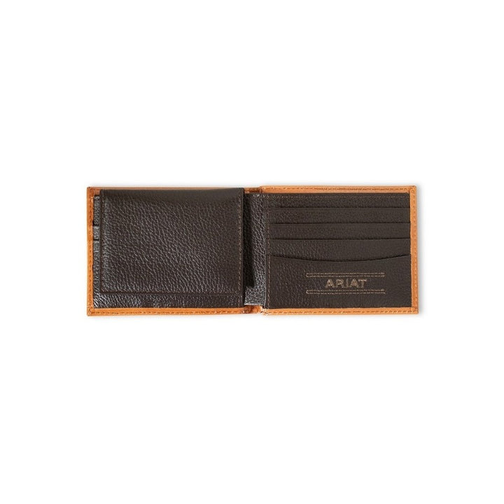 Ariat Western Wallet Mens Bifold Floral Embossed Logo Natural A3559848 Image 2