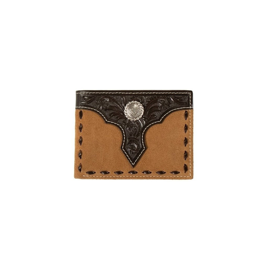 Nocona Western Wallet Mens Bifold Roughout Floral Tan N500046108 Image 1