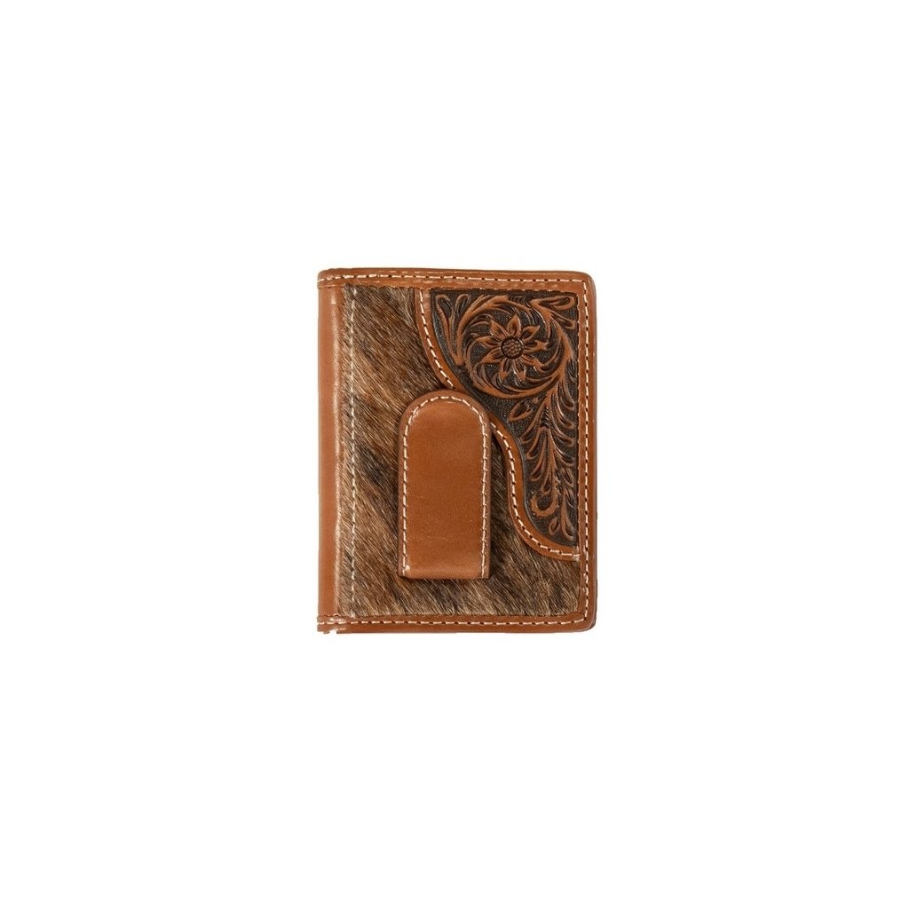 Nocona Western Wallet Men Bifold Calf Hair Money Clip Brown N500045702 Image 1