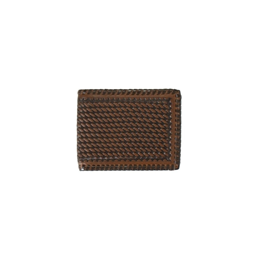 3D Western Wallet Mens Bifold Basketweave Sunburst Brown D250007602 Image 1