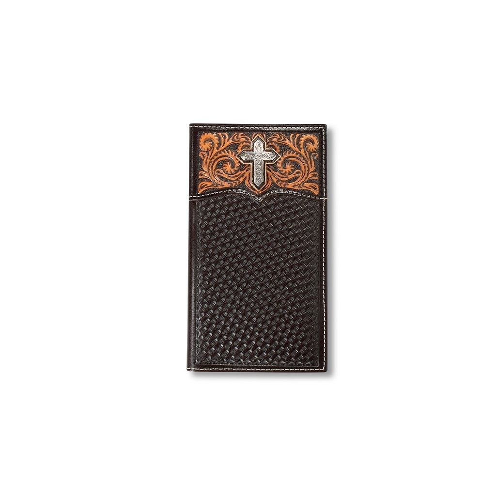 Ariat Western Wallet Mens Rodeo Cross Filigree Medium Brown A3557244 Image 1