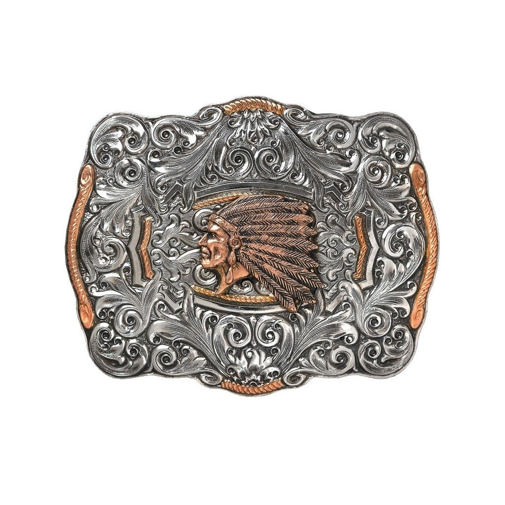 Crumrine Western Belt Buckle Skull Cowboy Hat Silver Bronze C10152 Image 1