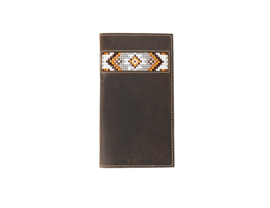 3D Western Wallet Mens Rodeo Southwest Inlay Beaded Brown D250009102 Image 1