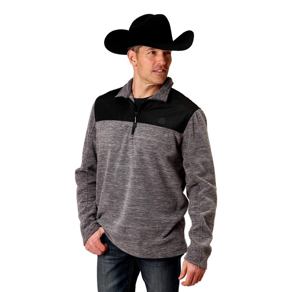 Roper Western Sweatshirt Mens Micro Fleece Gray 03-097-0692-6149 GY Image 1