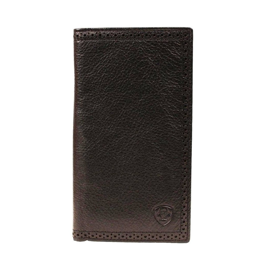 Ariat Western Wallet Mens Rodeo Checkbook Logo Leather A35126 Image 1