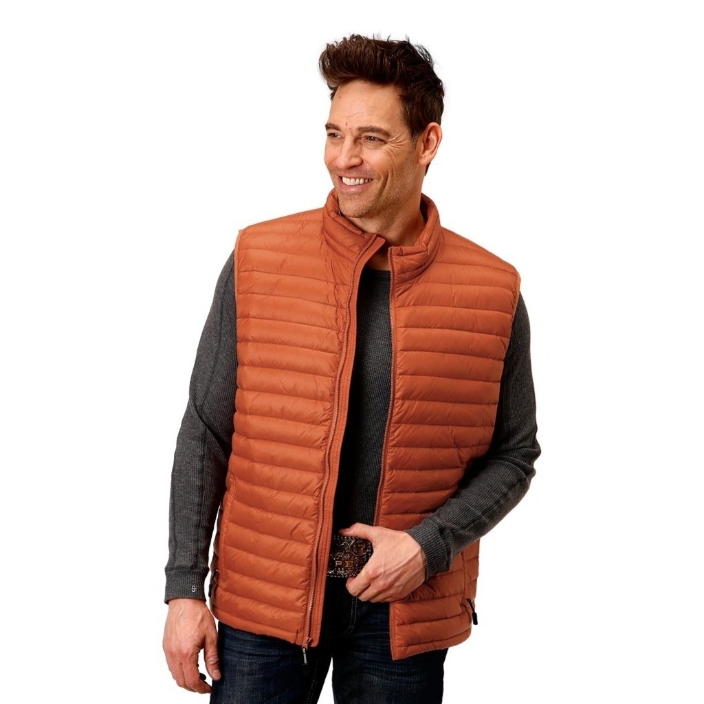 Roper Western Vest Mens Warm Winter Quilted Rust 03-097-0695-6138 RT Image 1