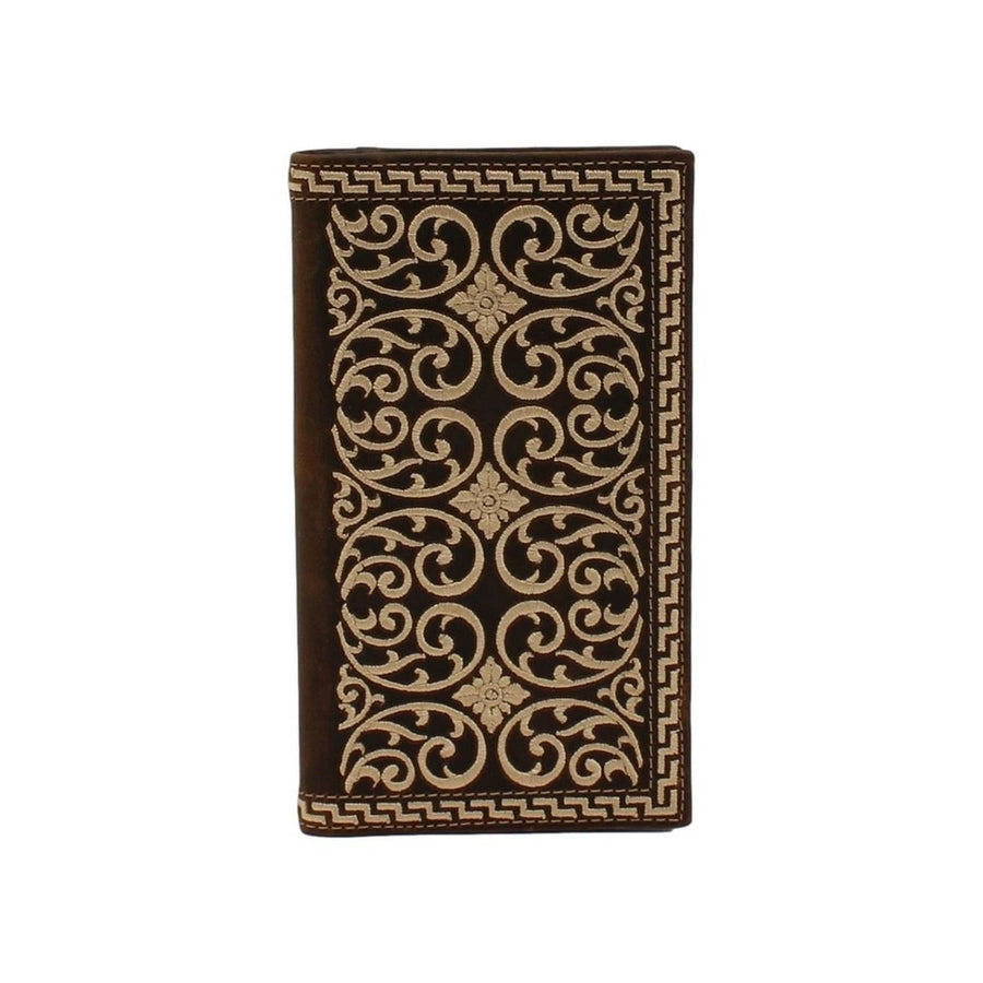 Nocona Western Wallet Men Embroidered Rodeo ID Window Brown N500024002 Image 1