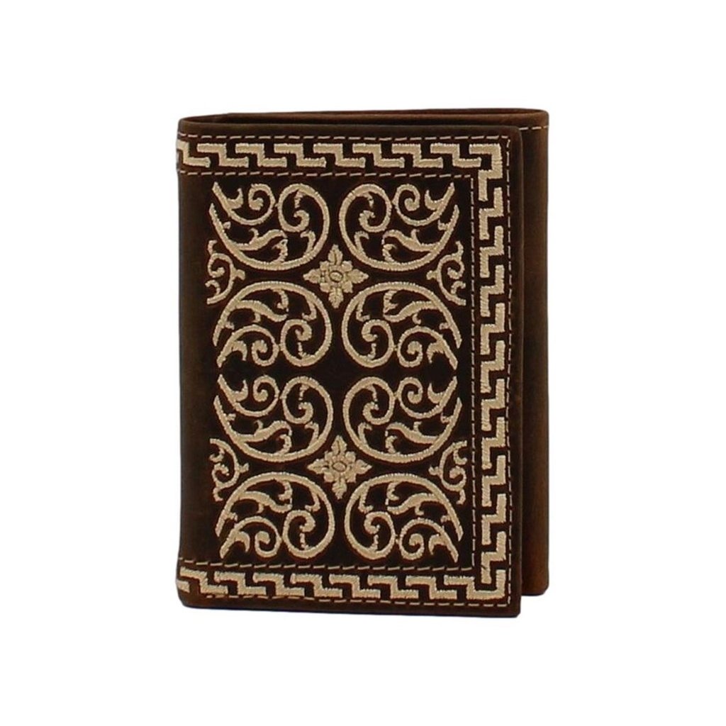 Nocona Western Wallet Mens Embroidered Trifold Brown N500026002 Image 1