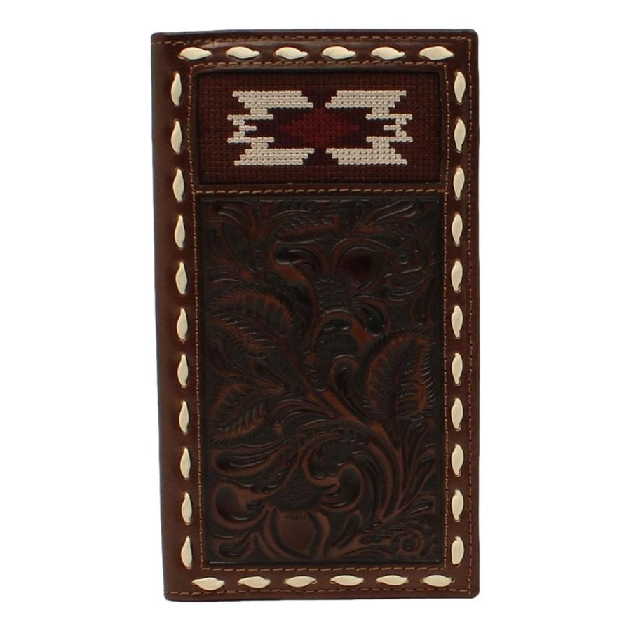 Nocona Western Wallet Mens Rodeo Southwestern Laced Brown N500038002 Image 1