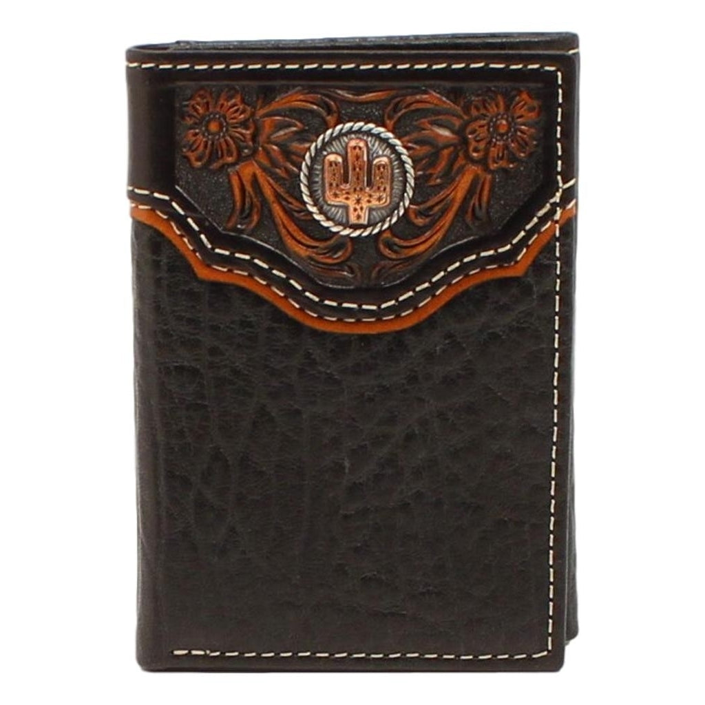 Nocona Western Wallet Men Leather Trifold 3" x 4 1/4" Black N500004201 Image 1