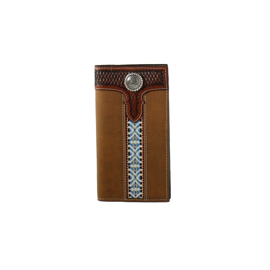 3D Western Wallet Mens Rodeo Aztec Ribbon Concho Brown D250006902 Image 1