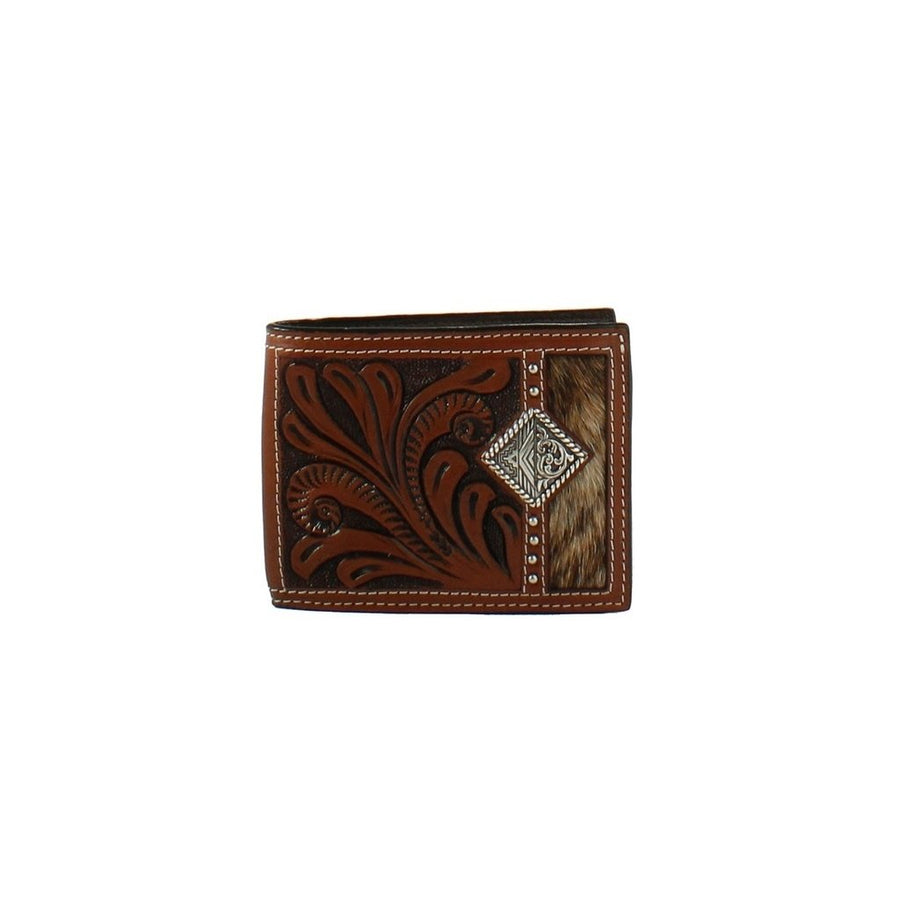 3D Western Wallet Mens Bifold Floral Calf Hair Inlay Brown D250006702 Image 1