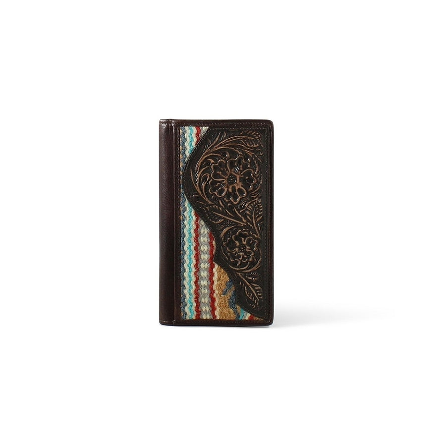 Ariat Western Wallet Mens Rodeo Tooled Aztec Rug Brown A3552002 Image 1