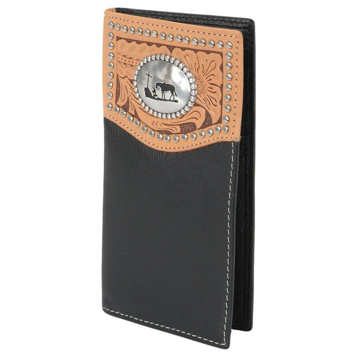 Nocona Western Wallet Mens Rodeo Cowboy Prayer Aged Bark N5431401 Image 1