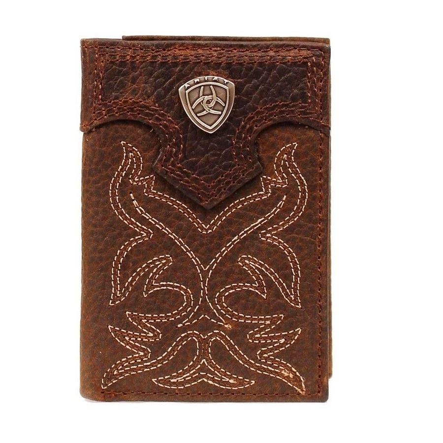 Ariat Western Wallet Mens Trifold Shield Logo ID Widow A35110 Image 1