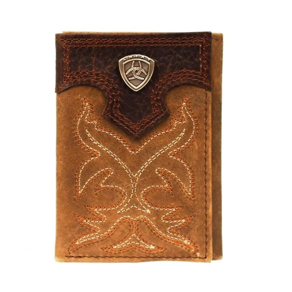 Ariat Western Wallet Mens Trifold Shield Logo ID Widow A35110 Image 2