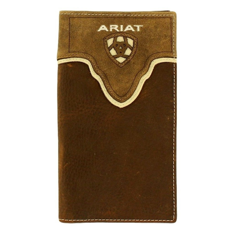 Ariat Western Wallet Men Rodeo Overlay Checkbook Medium Brown A3531244 Image 1