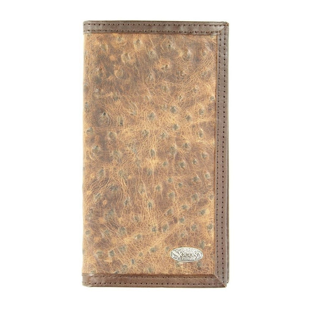 Nocona Western Wallet Mens Rodeo Ostrich Vintage Marble Brown N5487602 Image 1