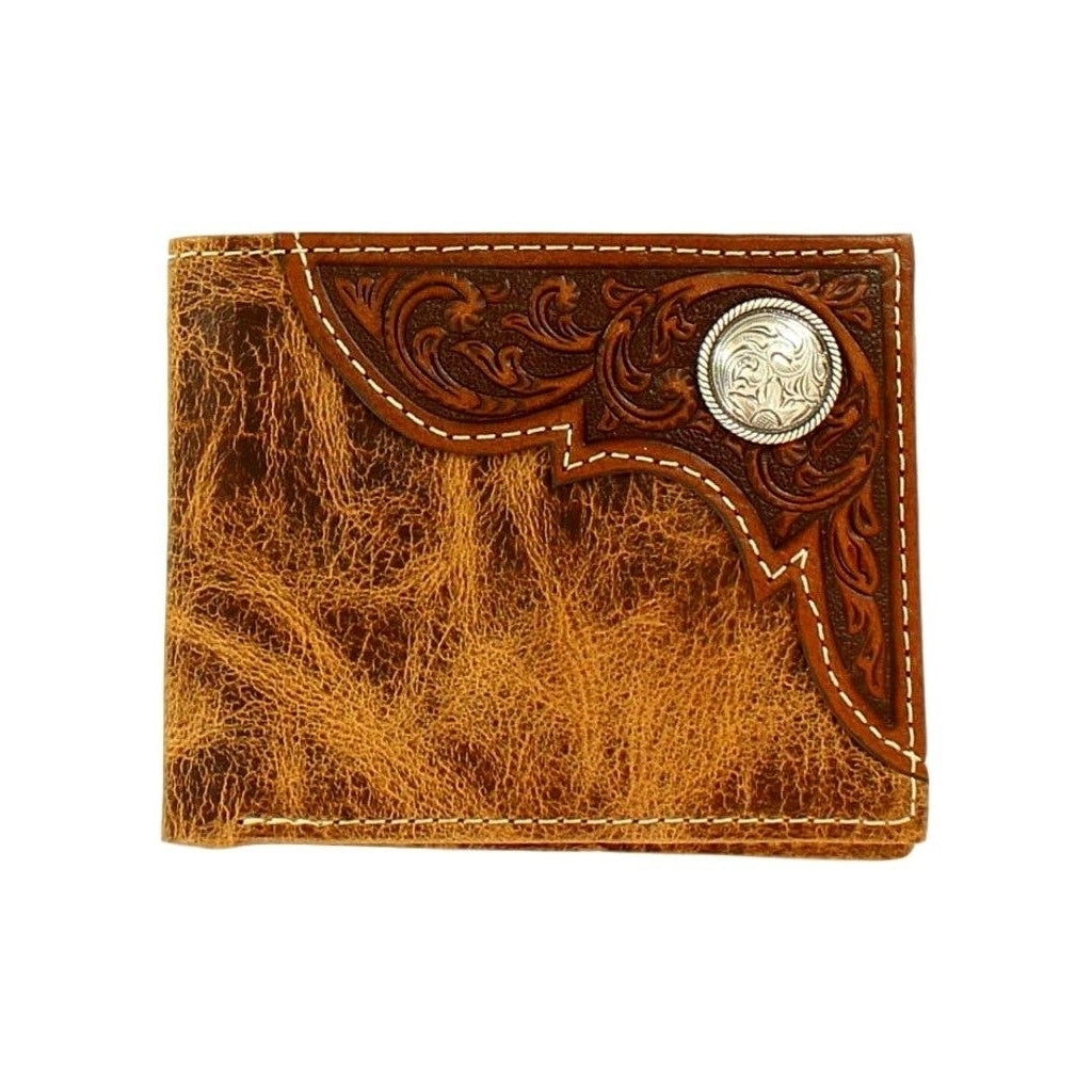 Ariat Western Wallet Mens Bi-fold Distress Emboss Overlay Tan A3532408 Image 1