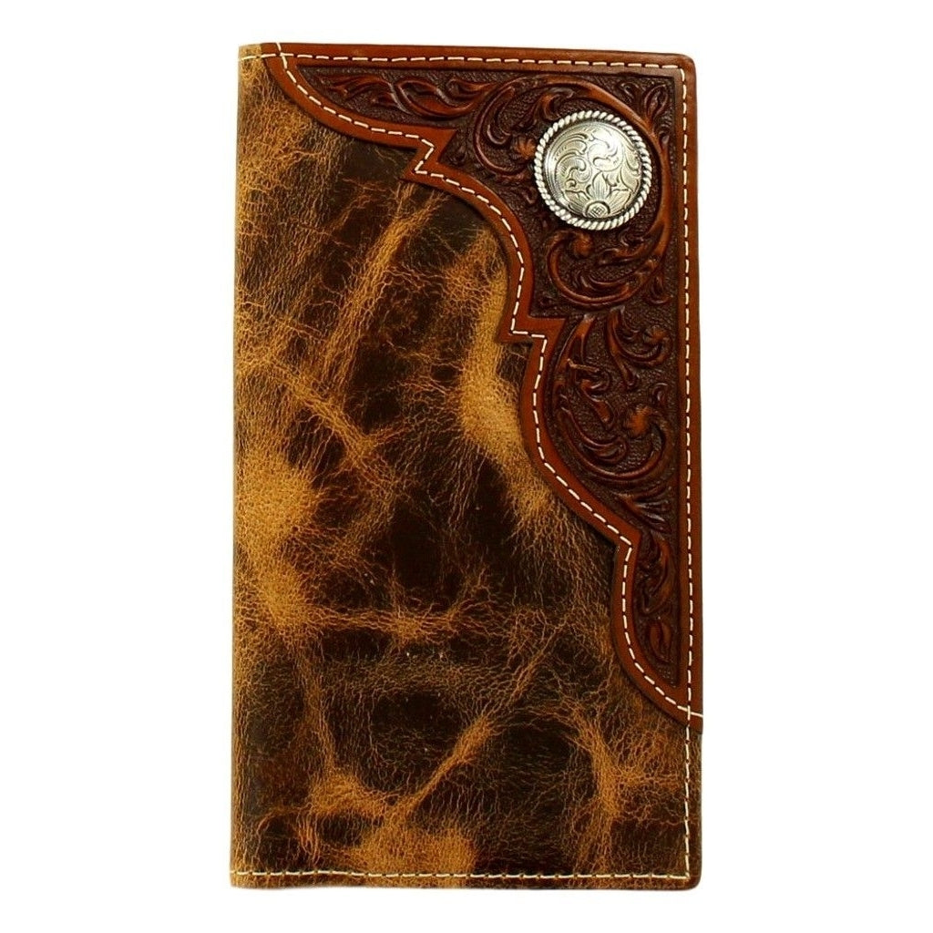 Ariat Western Wallet Mens Distressed Emboss Overlay Rodeo Tan A3532208 Image 1