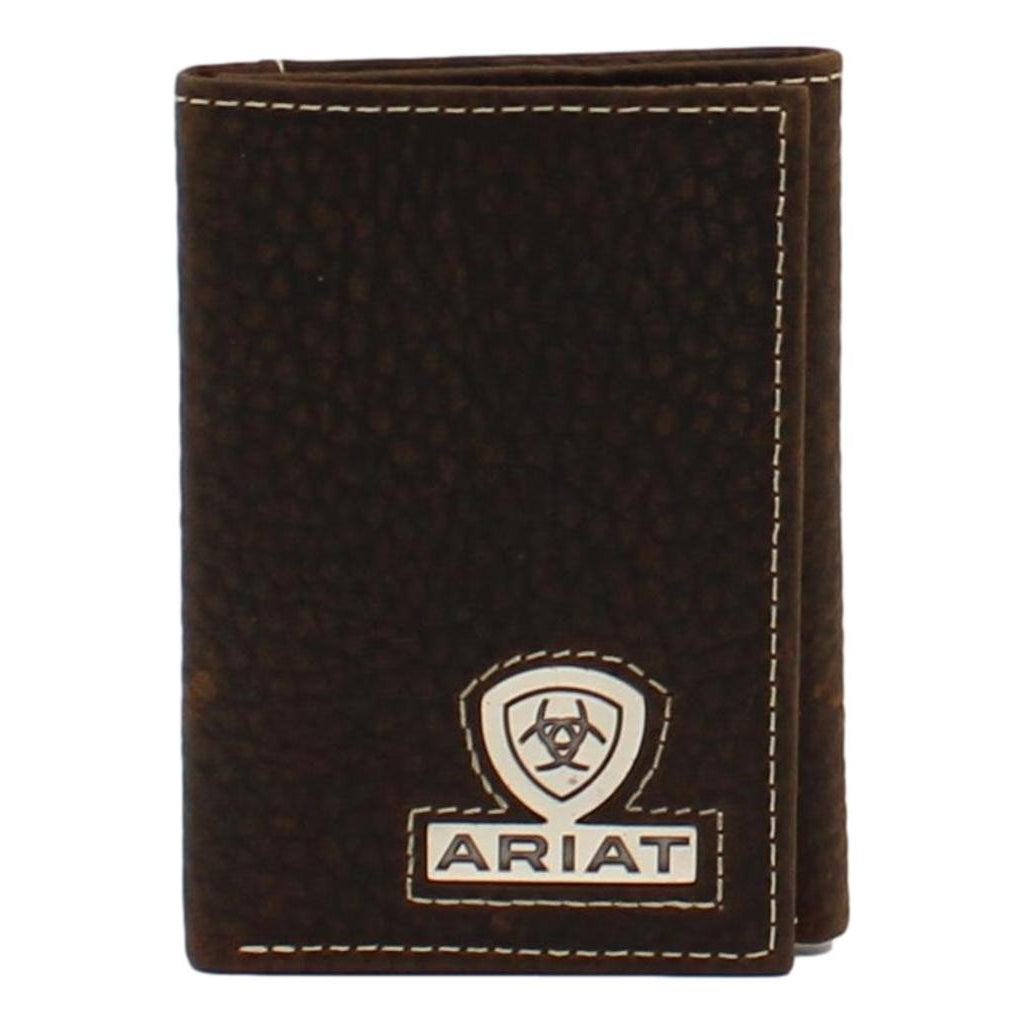 Ariat Western Wallet Mens Trifold Concho Logo Brown Rowdy A35468282 Image 1