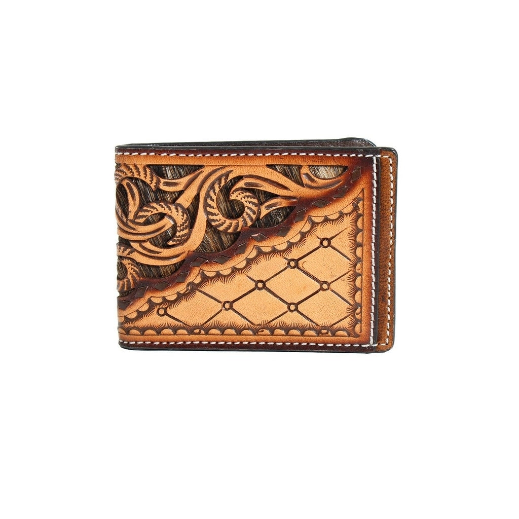 3D Western Wallet Mens Bifold Calf Hair Money Clip Tan D250002908 Image 1