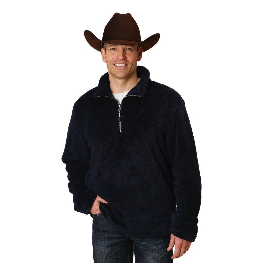 Roper Western Sweatshirt Mens Polar Fleece Blue 03-097-0250-6157 BU Image 1