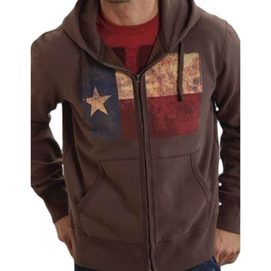 Roper Western Sweatshirt Mens Texas Hood Brown 03-097-0185-0118 BR Image 1