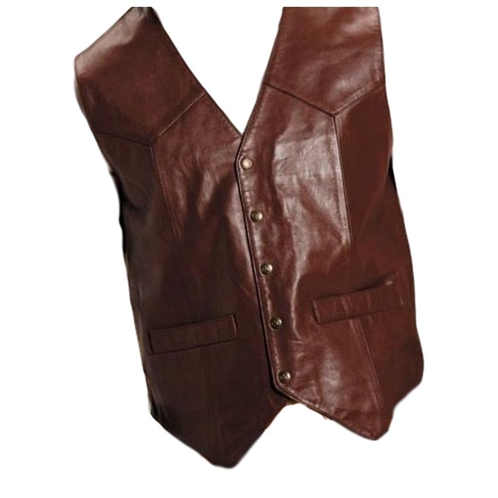 Roper Western Vest Mens Goat Leather Saddle Brown 02-075-0510-0802 BR Image 1