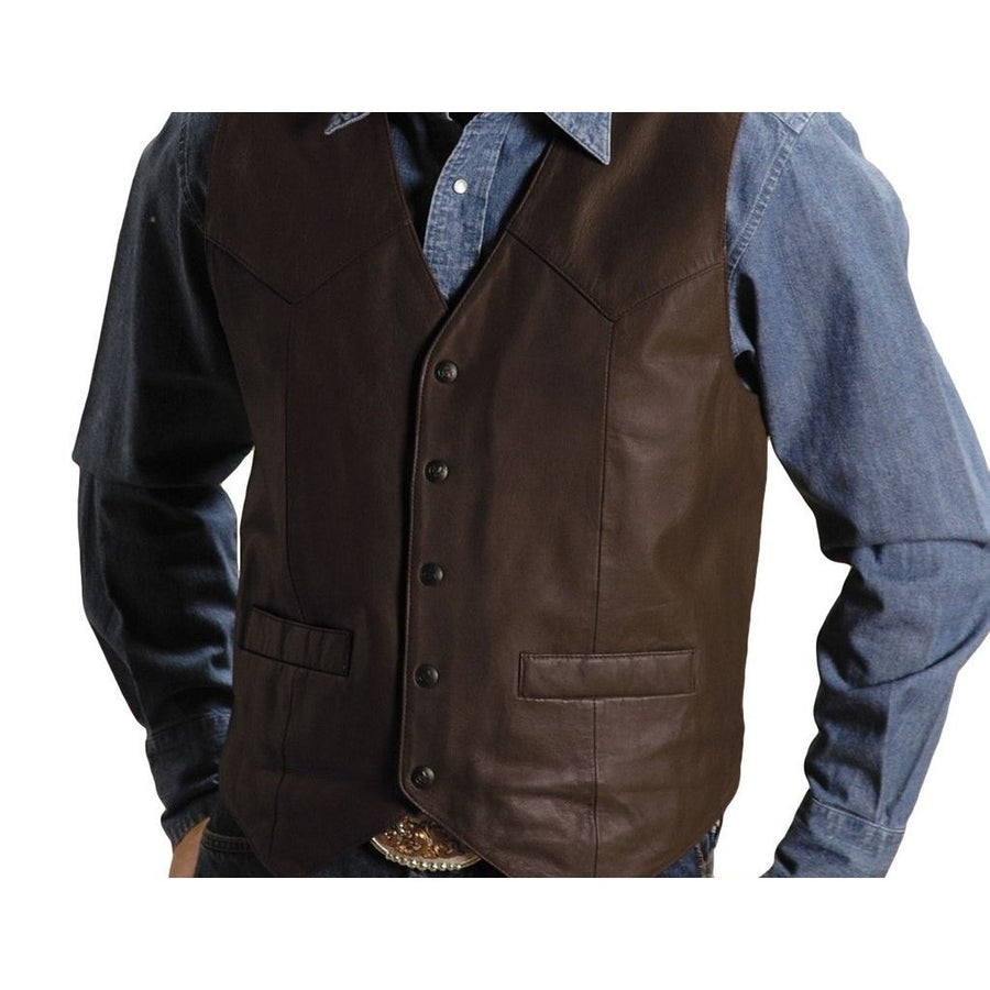 Roper Western Vest Mens Leather Chocolate Brown 02-075-0510-0502 BR Image 1