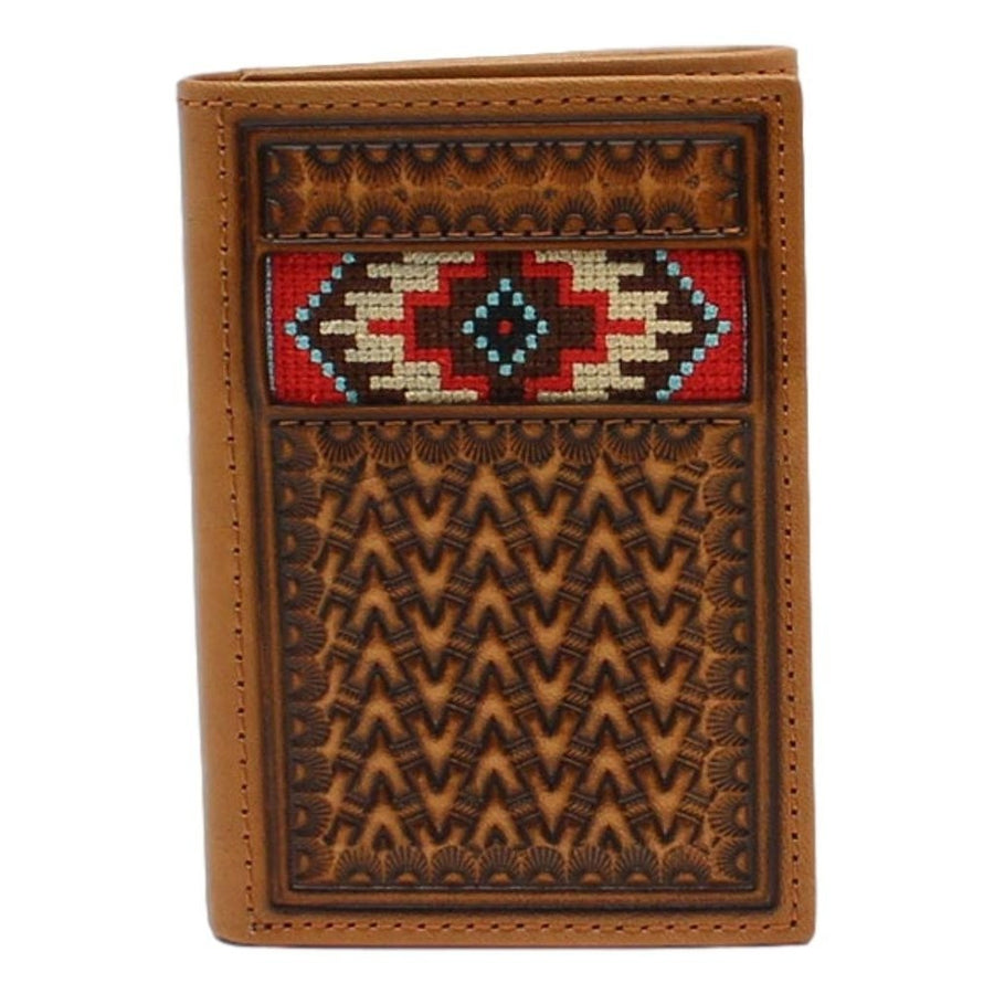 Ariat Western Wallet Mens Trifold Embroidered Embossed Tan A3543508 Image 1