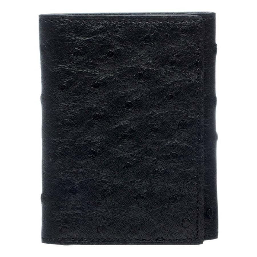 Ferrini Wallet Mens Trifold Ostrich Quill Slots ID Window AATF Image 1