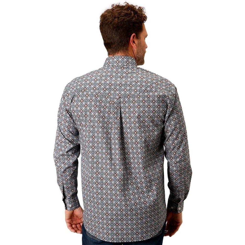 Roper Western Shirt Mens Long Sleeve Pleating Gray 03-001-0325-2019 GY Image 2