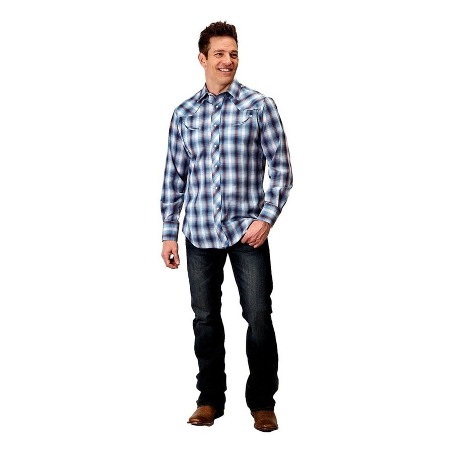 Roper Western Shirt Mens Plaid L/S Snap Gray 01-001-0016-3006 GY Image 1