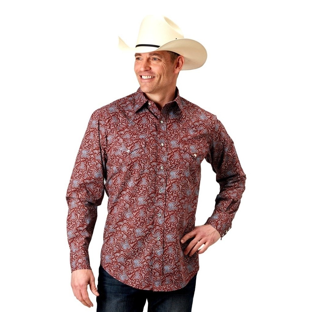 Roper Western Shirt Mens L/S West Made Red 03-001-0064-0316 RE Image 1