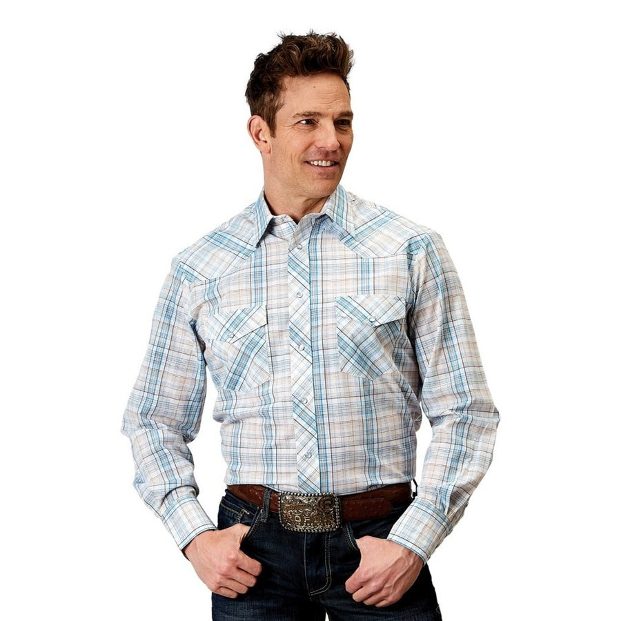 Roper Western Shirt Mens Cotton L/S Plaid Multi 01-001-0101-3009 MU Image 1