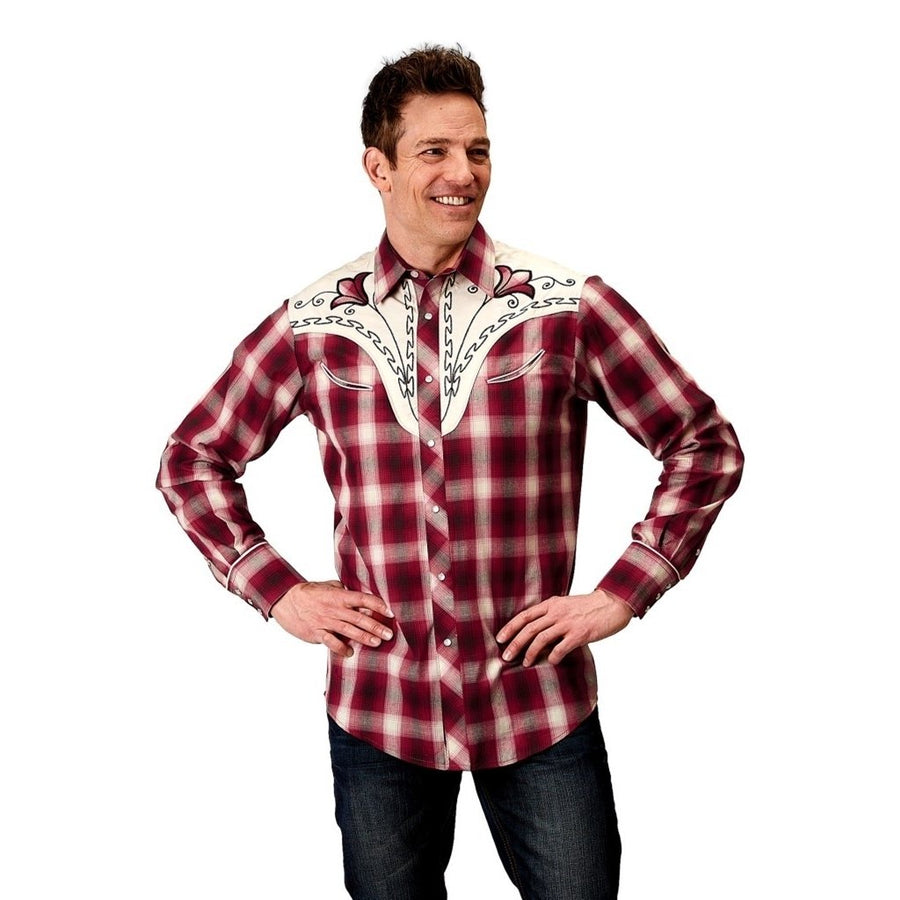 Roper Western Shirt Mens Plaid L/S Snap Red 01-001-0024-3007 RE Image 1