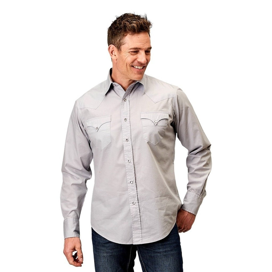 Roper Western Shirt Mens L/S West Made Gray 03-001-0060-0324 GY Image 1